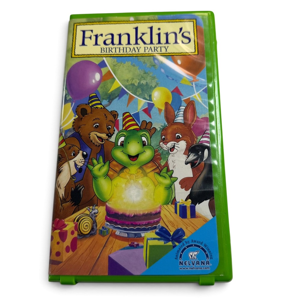 Franklin's Birthday Party VHS Nelvana Animated Kids Movie Green Clamshell 1997
